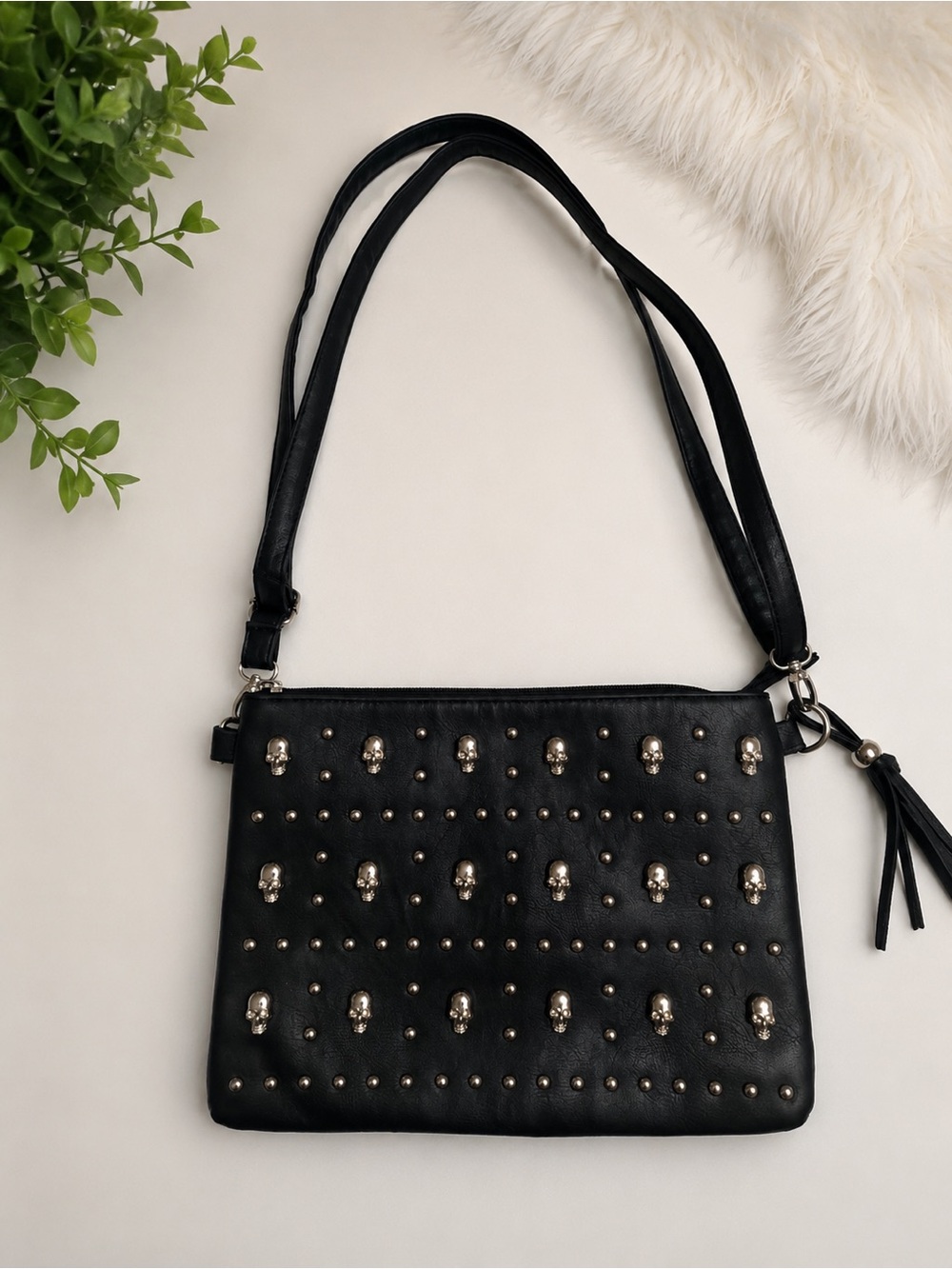 Torrid Black Skull Studded Skull Crossbody Bag